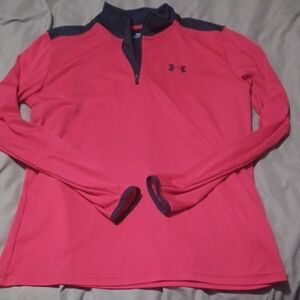 Under Armour Red and Black Cowl Quarter Zip Youth XL